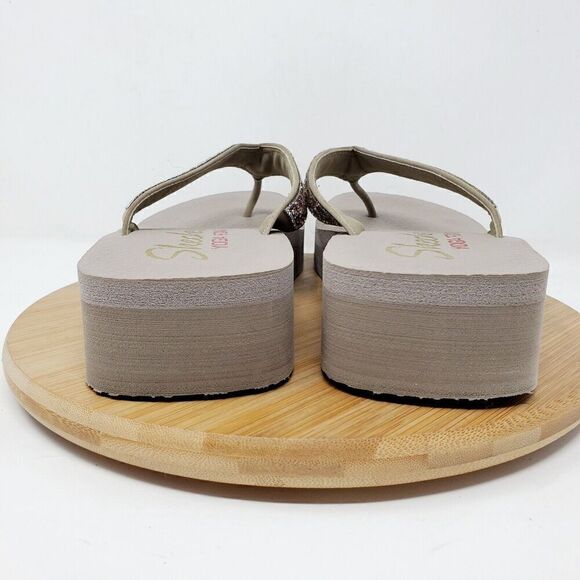 Skechers Sandals Womens 9 Cali Vinyasa Glory Flip Flop Rhinestone Platform Shoes - Picture 7 of 14